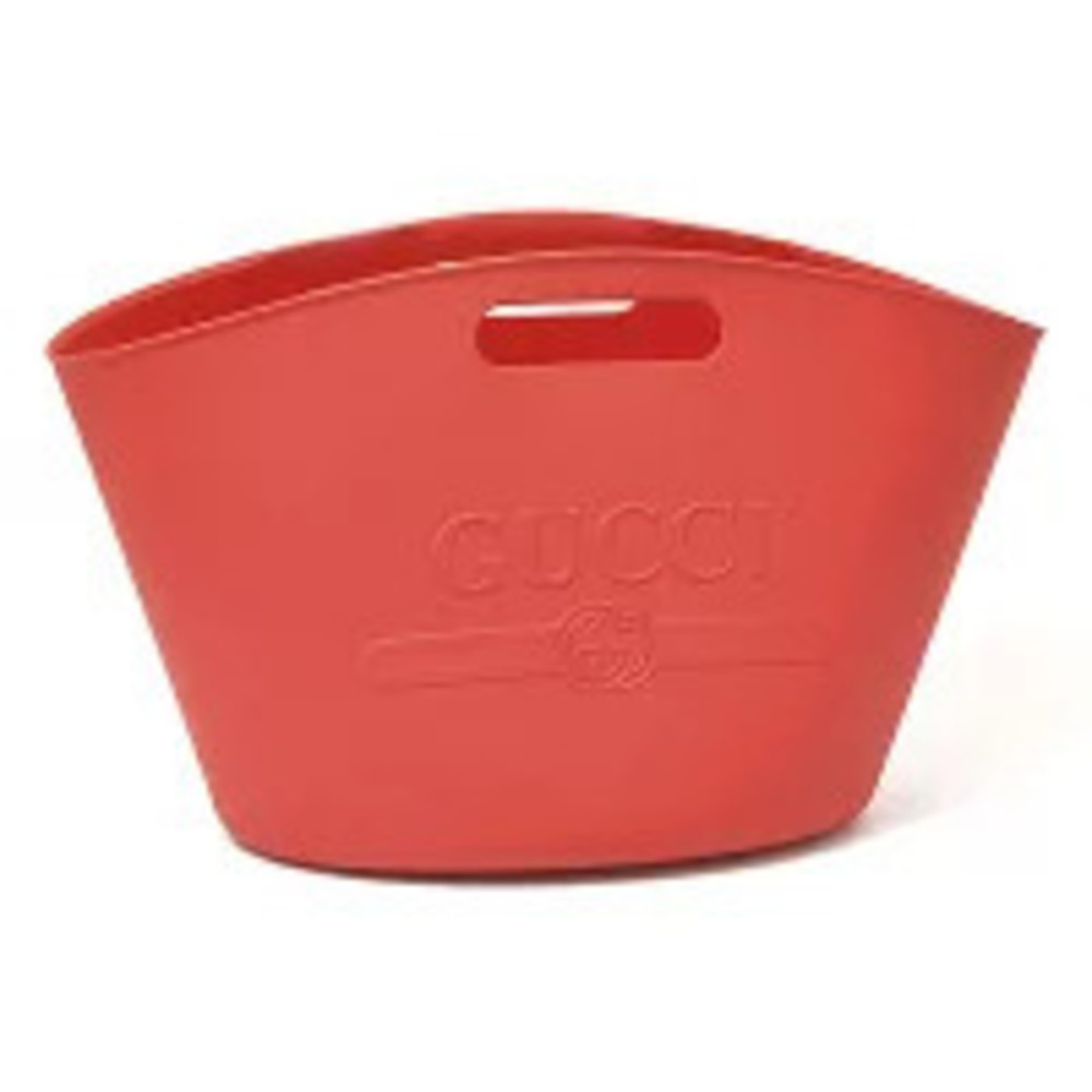Gucci Embossed Logo Top Handle Tote Bag Pool Red